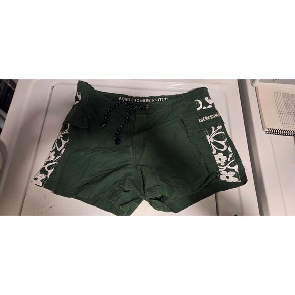 Y2K Vintage Abercrombie & Fitch Green Board Shorts Small - Picture 1 of 3